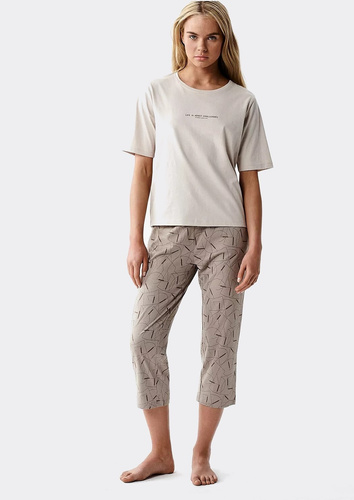 Atlantic NLP-509 dámske pyžamo 100 % bavlna 3/4 nohavice