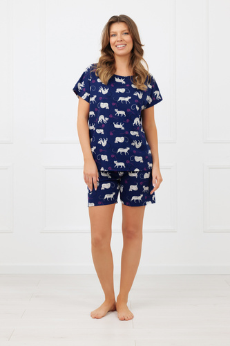 Dámske pyžamo Mimi Italian Fashion 100% bavlna – krátky rukáv, šortky