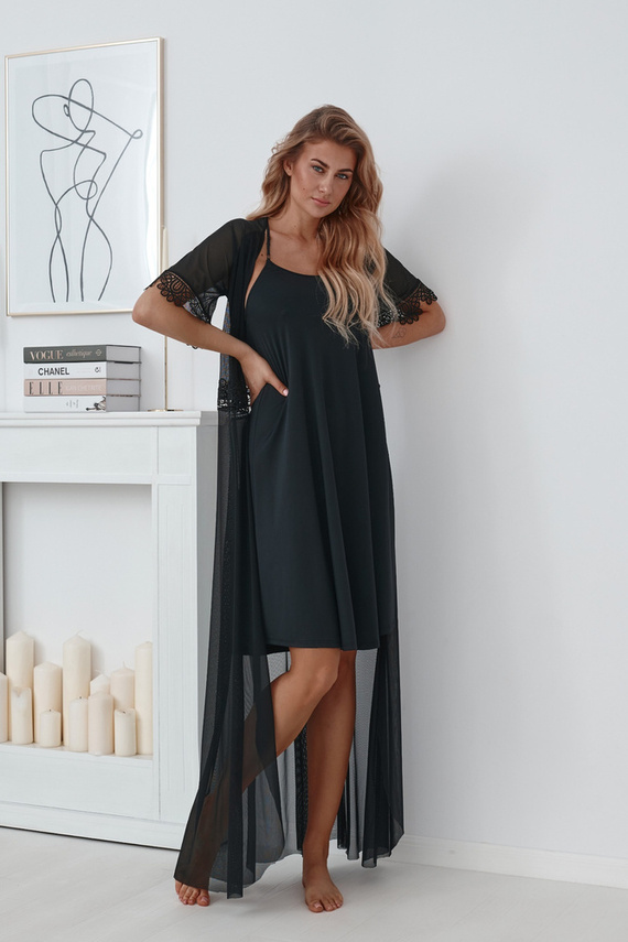 509 Dámsky župan Lupoline negližé - čierny