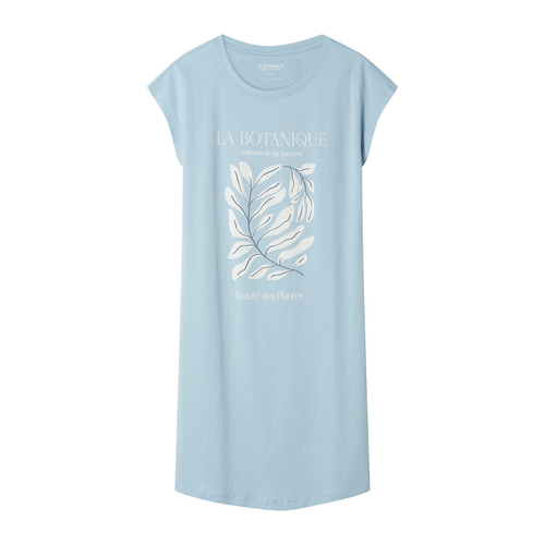 Dámska nočná košeľa 45183 Estes blue , bavlna, krátky rukáv, polokruhový výstrih, voľný strih