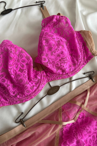Mediolano Crazy Pink 19249 Podprsenka soft na veľký dekolt ružová čipka