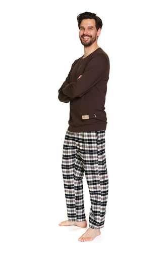 7334 Pánske pyžamo Doctor Nap - bavlna a flanel, vzor brownie check