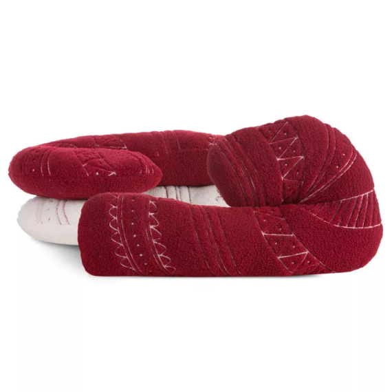 Chp 07APVianočný vankúš od Eurofirany 27x46 - cukrová trstina, imitácia koženky, červená s bielou