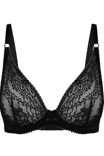 19237 Fancy Mediolano Bralette Black - čipkovaná nepodšitá podprsenka