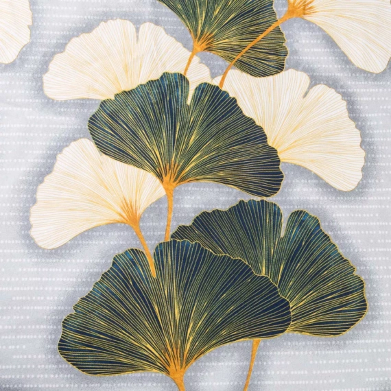 31510/1 Flanelová súprava Darymex sivozelené listy ginka, 100% bavlna, hrejivá a mäkká