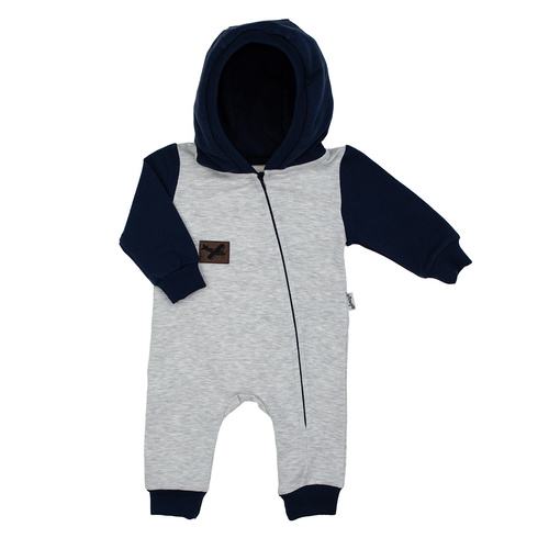 219271 Willy tepláky Nicol - sivé a tmavomodré s kapucňou a zipsom