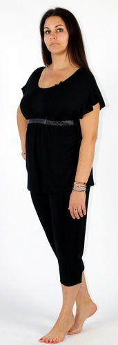 448 Julie Dámske 3/4 pyžamo - čierne