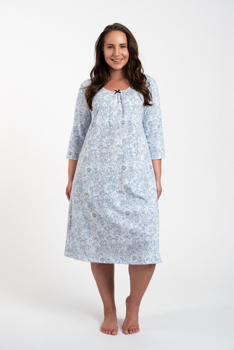 Nočná košeľa Antonia Talianska móda - modrá potlač