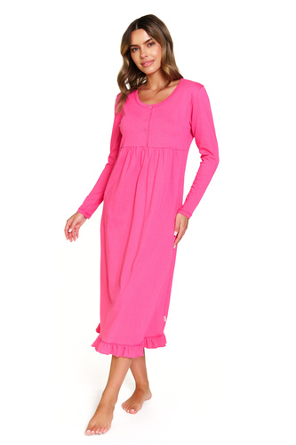 7318 Doctor Nap - Nočná košeľa pre tehotné a dojčiace ženy z bavlny | Poľská výroba - pivonka