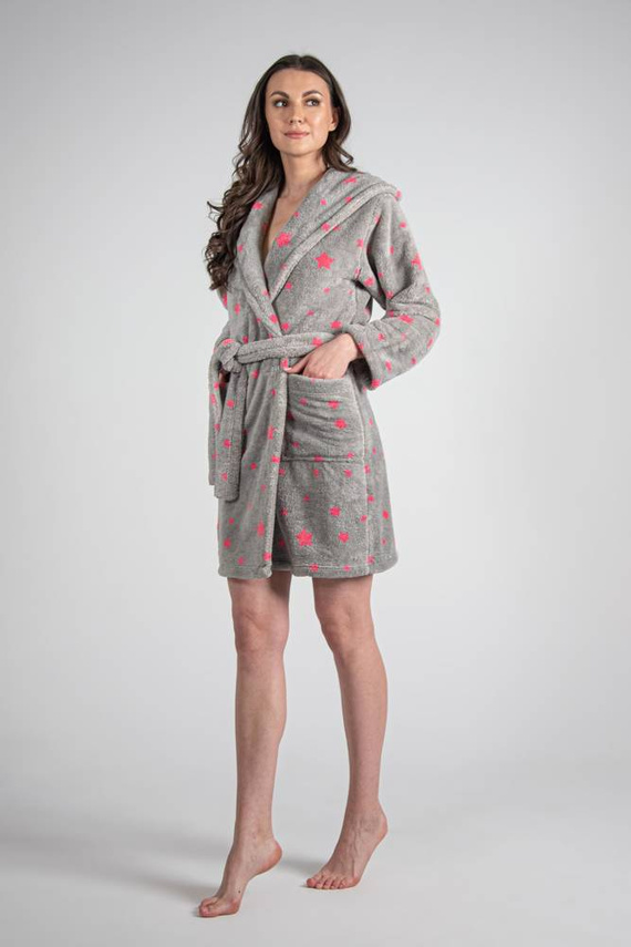 673 Stars Forex Dámsky krátky župan - sivý