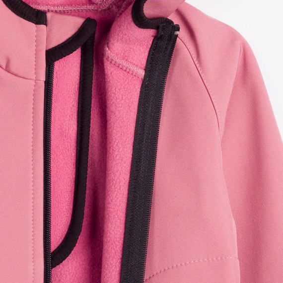 229001 Nicol Softshellová dievčenská bunda s kapucňou, fleece, reflexná