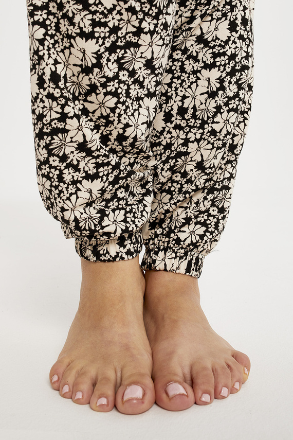 Guyana Dámske pyžamo s dlhým rukávom a dlhými nohavicami Italian Fashion - čierna/potlač