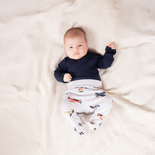 219096 Willy Nicol detské body bavlnené tmavomodré rebrované bez zapínania - dlhý rukáv