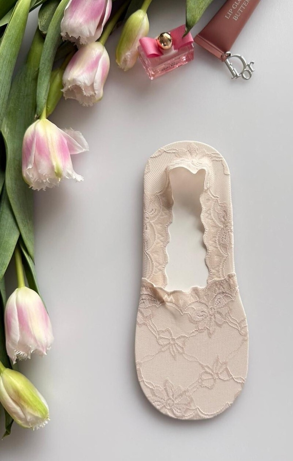 Dámske balerínkové ponožky Magnetis čipka so silikónom proti šmyku