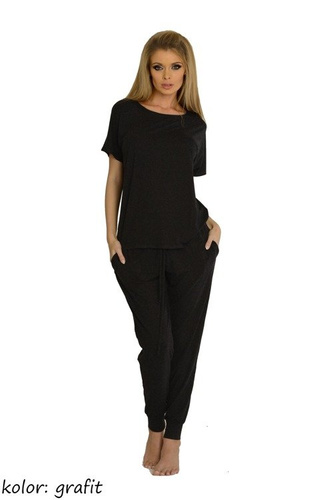 524 Paula Dámske pyžamo De Lafense - grafitové