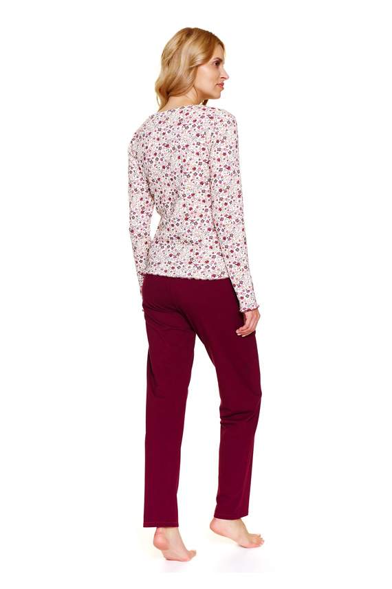 7307 Doctor Nap - Dámske plus size pyžamo na zips | 95% bavlna, poľská výroba - flores