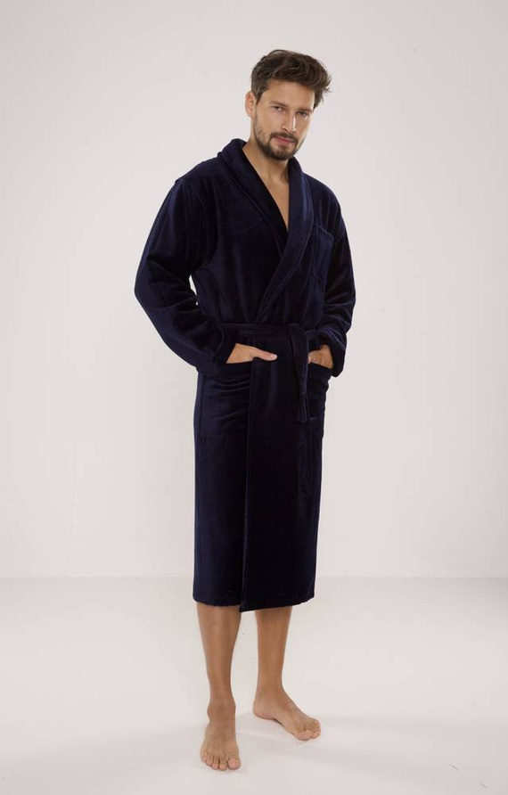 803 / 819 Dvojitý froté pánsky župan Forex - celý tmavomodrý