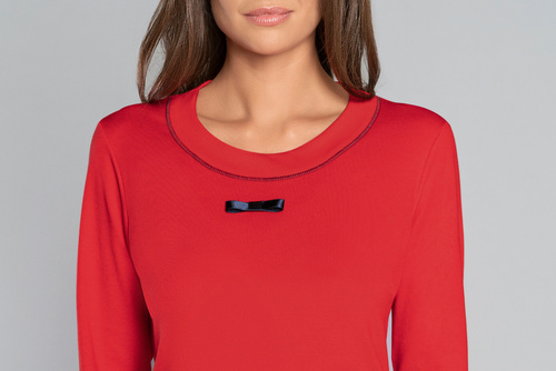 Izera Dámske pyžamo s dlhým rukávom a dlhými nohavicami Italian Fashion - červená/potlač