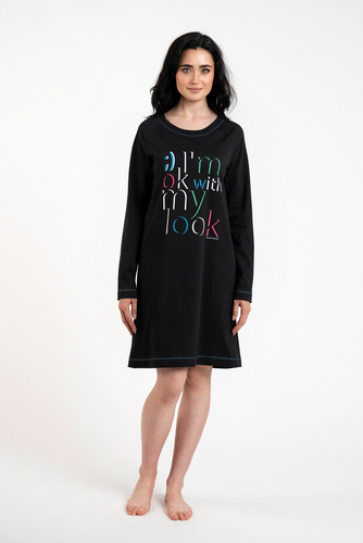 Nočná košeľa Olza Italian Fashion - čierna