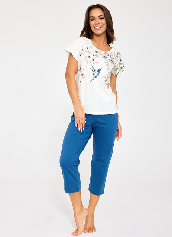 Cornette Floris 369/345 ecru – dámske pyžamo 100% bavlna 7/8