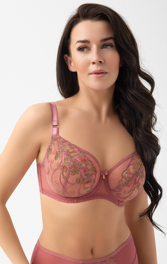 Gorsenia G028 Elora podprsenka soft s výšivkou, silná podpora, veľké prsia