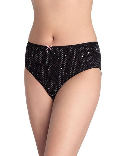 Lama L-122 BI-65 pink/black - klasické bavlnené bikiny, 3 kusy v balení