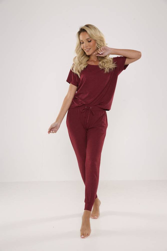 524 Paula Dámske pyžamo De Lafense - bordové