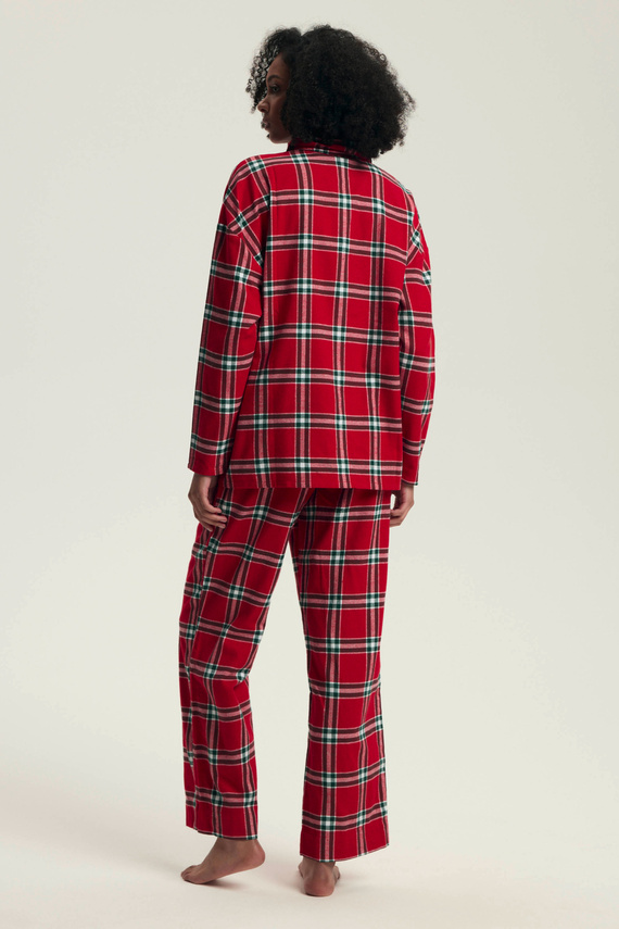 43716 Dalisa Dámske pyžamo Henderson - flanelová kocka, teplá 100% bavlna