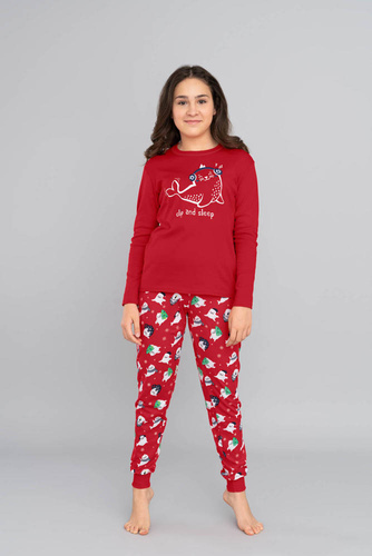 Kasjana Dievčenské pyžamo Italian Fashion- červená/print červená