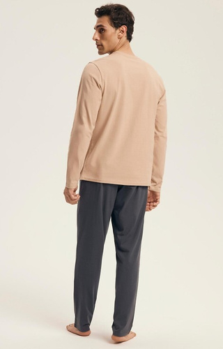 43474 Luro Henderson Core pánske pyžamo - bavlna, vrchná časť s potlačou, dĺžka. nohavice