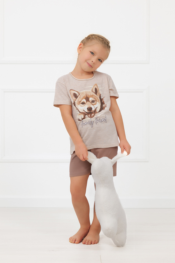 Dievčenské pyžamo Shiba Italian Fashion 100% bavlna šortky