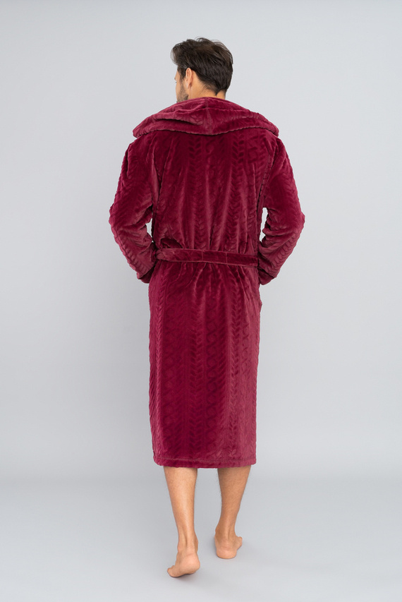 Zygmunt Pánsky župan s kapucňou Italian Fashion - bordový