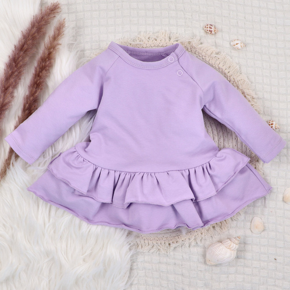 ABN-5487 Detské šaty Underwater World Nini - organická bavlna, fialové, dlhý rukáv