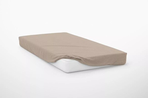 Mikrosaténové prestieradlo s gumou Poly Detexpol hladké taupe 