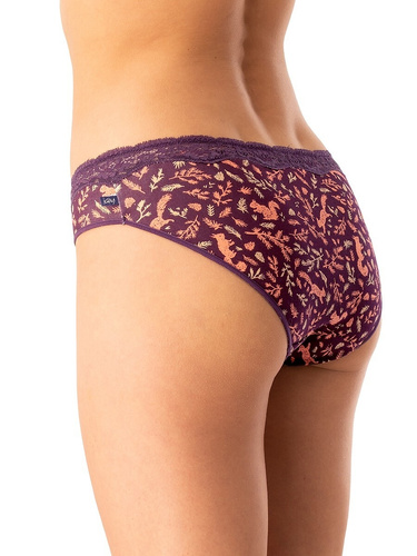 Dámske nohavičky LPR 706 B25 Key aubergine - bavlna, 2 balenia v krabici, pohodlné a klasické