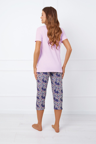 Carbonia Dámske pyžamo s krátkym rukávom, 3/4 nohavice Italian Fashion - ružová/potlač