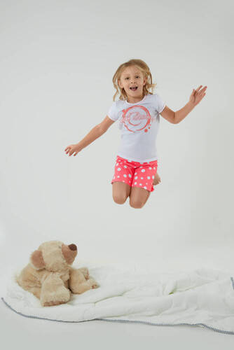 Raba Dievčenské pyžamo Italian Fashion - biela/malinová potlač