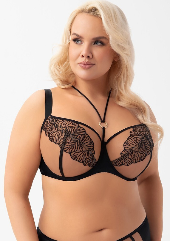 Gorsenia Vida K964 - Mäkká podprsenka s kosticami, výrazné zdvíhanie a vyberanie poprsia, čipka, veľké veľkosti