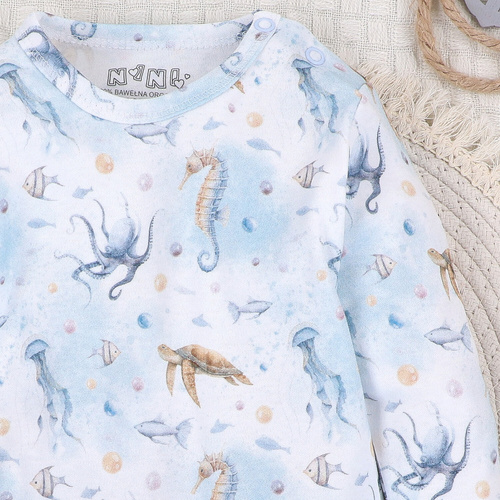 ABN-5445 Body z organickej bavlny Sea Of Joy od Nini - organická bavlna, dlhý rukáv