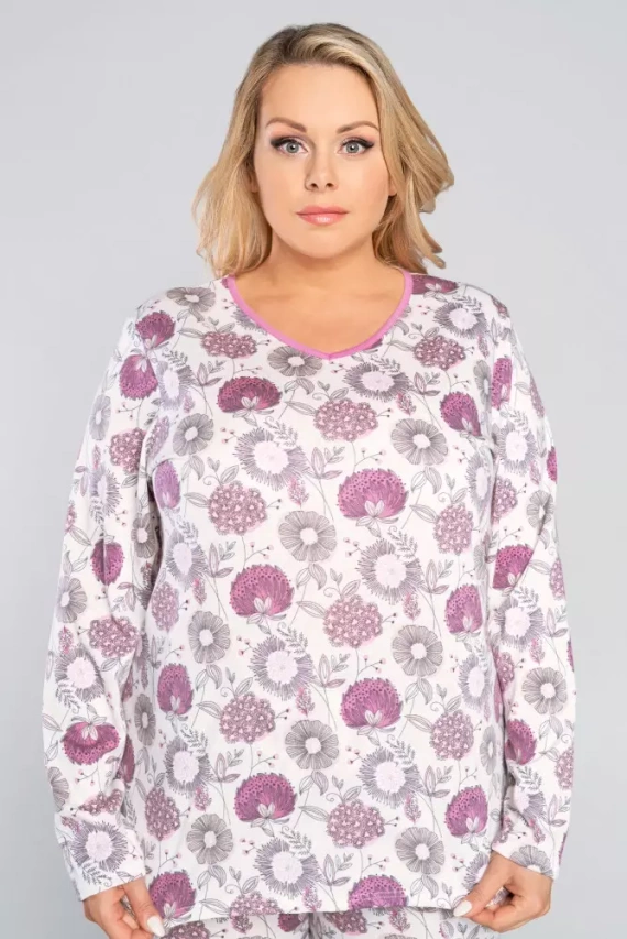 Dámske pyžamo s dlhým rukávom, nohavice Lobelia Italian Fashion -