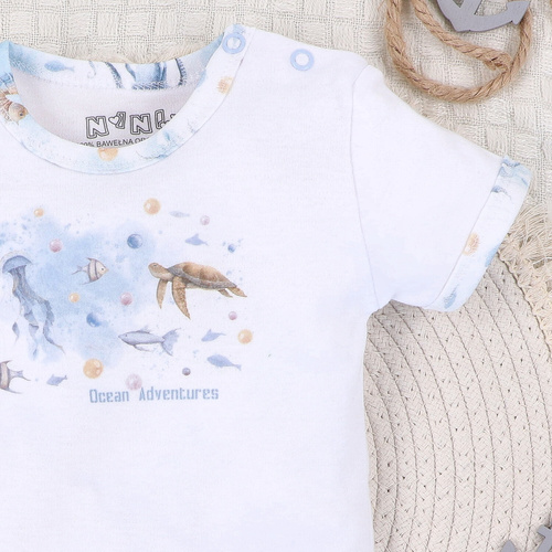 ABN-5448 Body z organickej bavlny Sea Of Joy od Nini - organická bavlna, krátky rukáv