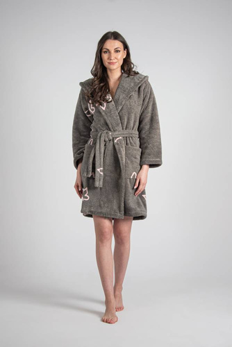 672 Butterflies Krátky dámsky župan Forex - sivý