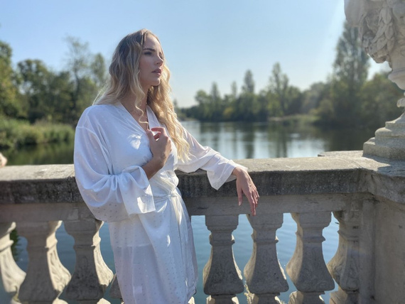 411 Jeanne Dámsky krátky župan Forex - ecru