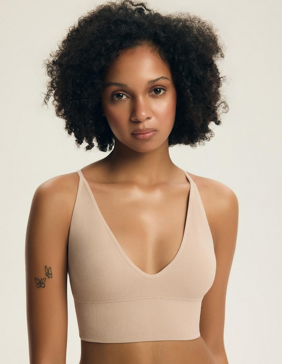 Podprsenka bez kostíc Henderson Arleen 2 44180 – pohodlný top z rebrovaného úpletu