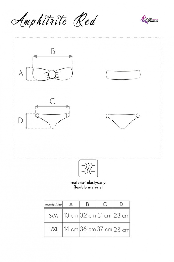 Amphitrite LC 9731 Plavky LivCo Corsetti - červené