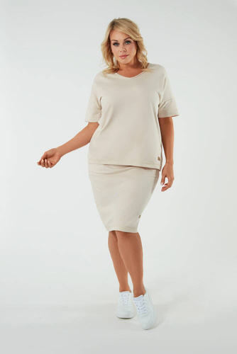 Dámska midi sukňa Stella Italian Fashion - béžová