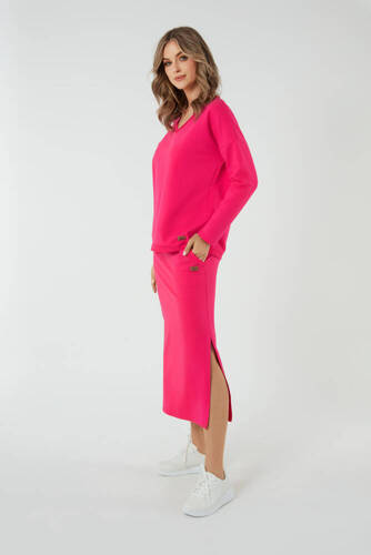 Dámska maxi sukňa Stella Italian Fashion - fuchsiová