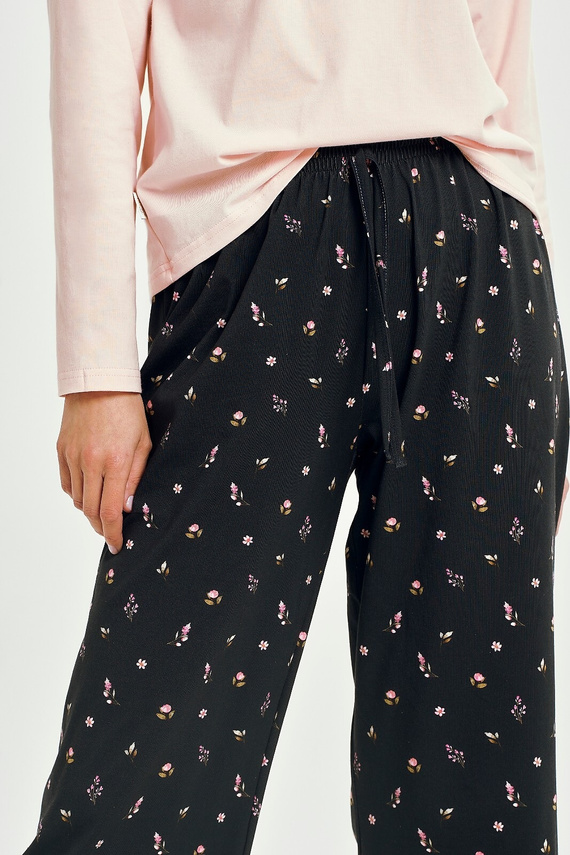 Dámske pyžamo Taro Irene 3457 ružové - dlhý rukáv, 3/4 nohavice, bavlna