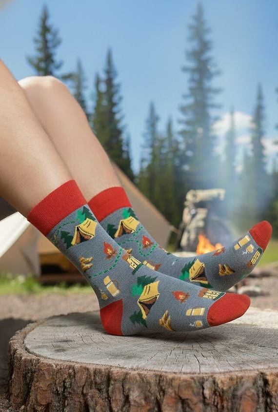 0125.053 Trekking - pánske ponožky Milena s farebným vzorom, Melange