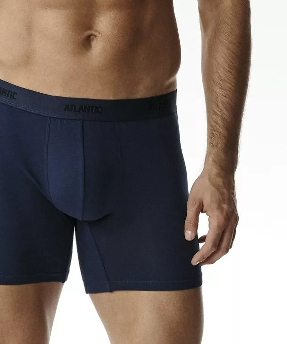 Pánske boxerky Atlantic 3MH-0177 A3 3-pack hnedá-indigová-khaki, bavlnené, dlhý nohavice